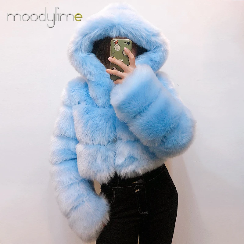 Moodylime Factory Price Ladies Faux Fur Coats Short Winter Fur Coats for Women