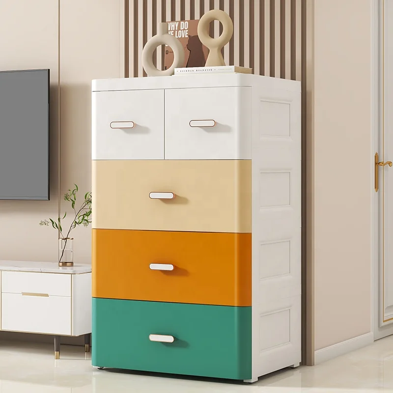 60 CM Household clothes 3/4/5/6/7 layers plastic drawer storage cabinets organizers Colorful Plastic Storage Cabinet