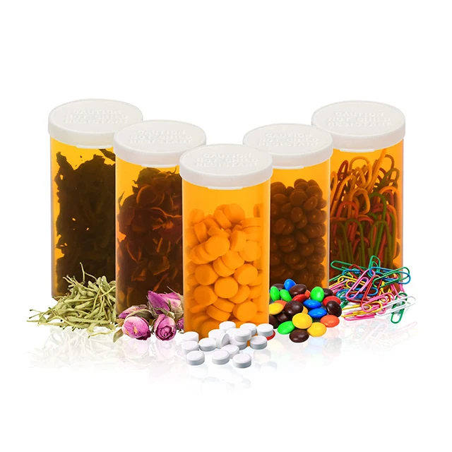 6 13 19 30 60 90 dram plastic vial container lid vial child safe pharmacy pill bottle