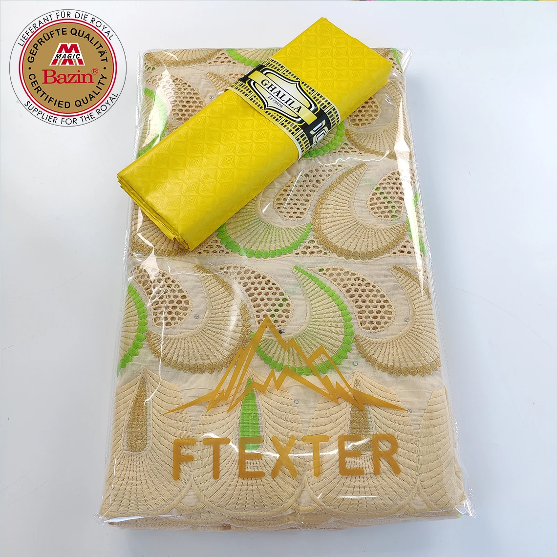 2,5 + 2,5 ярдов нигерийский Базен Riche ткань с швейцарской вуалью кружева для африканских невесты свадебное платье вышивка сухое кружево с камнями