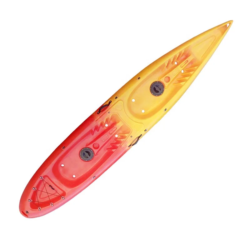 Manufacturers 2 Persons Recreational Kayak 12.8ft LLDPE Travel Canoe Sit On Top Fishing Kayak