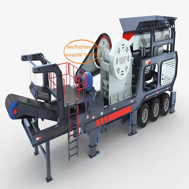Tyre mobile crushing plants jaw crusher PE500*750