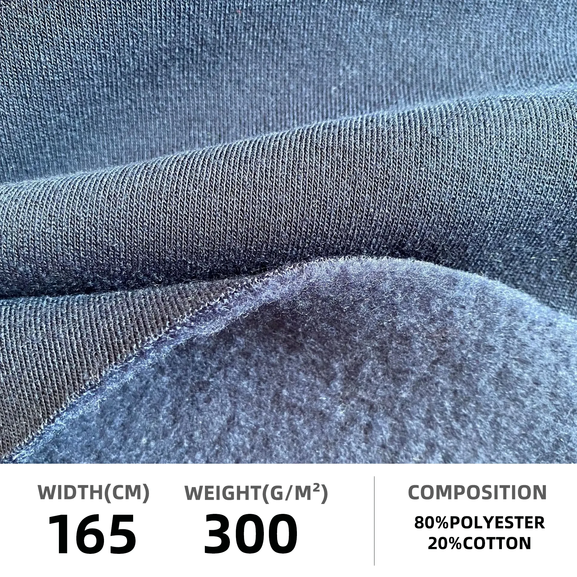 Heavy Weight design Knitted Polyester/cotton Fabric Single Side Brushed TC Fleece French Terry Hoodie Fabric For Sportswear