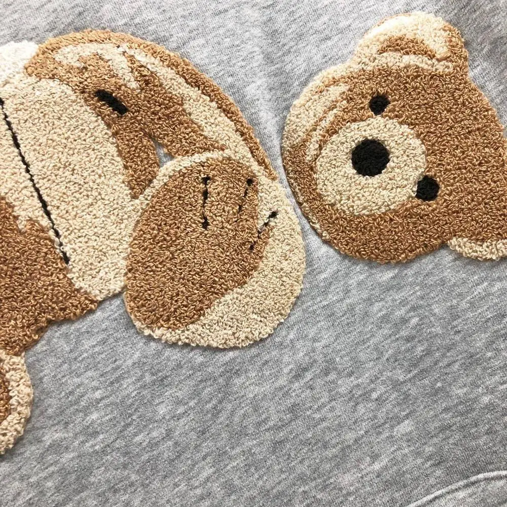 
Low MOQ for OEM ODM Chenille Bear Patch Unisex Chenille Patch Custom Chenille Hoodie 