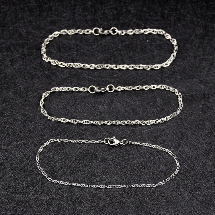 Stainless Steel Square Line Double Buckle Chain Steel Choker Necklace Clavicle Necklace Bracelet DIY Jewelry Necklace