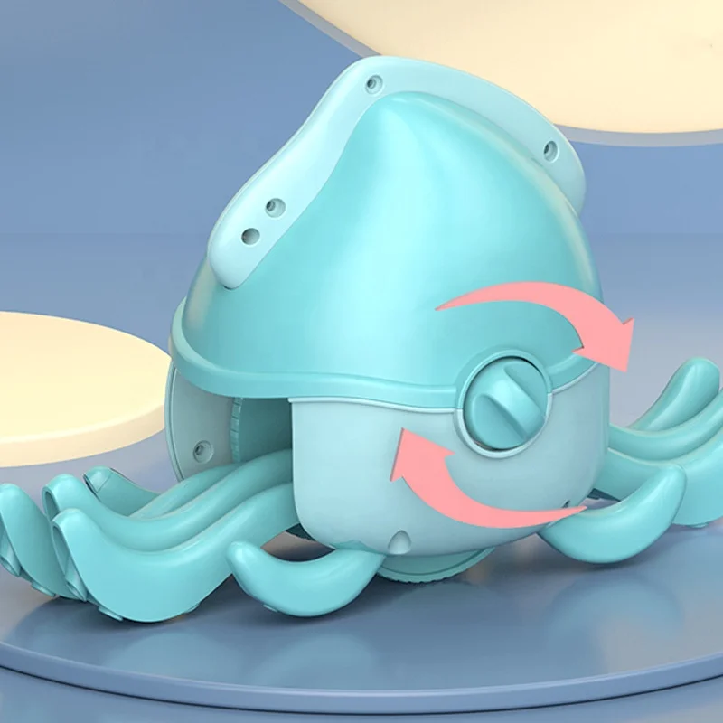 Novelty Classic Clockwork Toy Crawling Octopus Push or Pull waggle Along Walking Toy with String Pool Swimming Toys