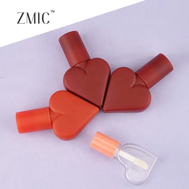 Heart shaped lip gloss empty tubes red orange matte 5ml mini set lipgloss tube 9ml clear cute lip gloss for girls
