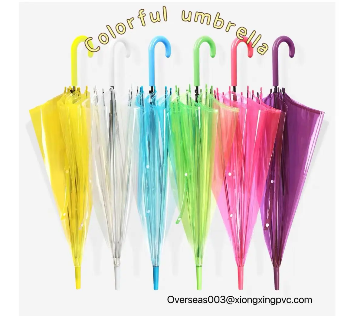 Soft Colorful PVC Plastic Roll Plastic Small Bags for gifts  Makeup Bag PVC film Colorful umbrella Super Clear PVC Film