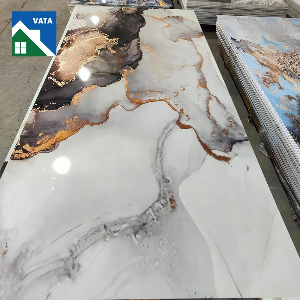 High Quality UV Coating High Gloss Plastic Wall Panel Boards PVC UV Marble Sheet