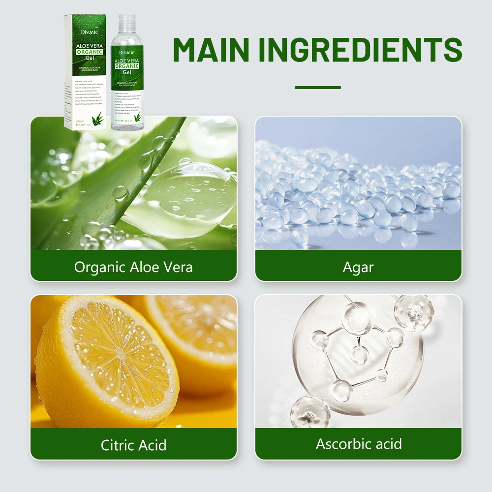 Organic Aloe Vera Gel Skin Barrier Repair Face & Body Moisturizer Deep Soothing Hydration Gel Aloe Vera For Dry Skin Care
