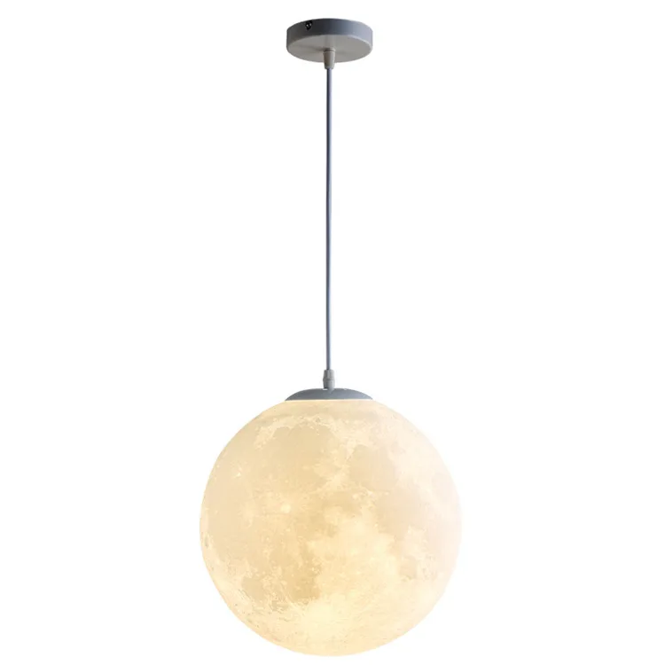 Nordic northern europe style decoration remote control round moon pattern ceiling lamp for restaurant,bedroom,hotel,home
