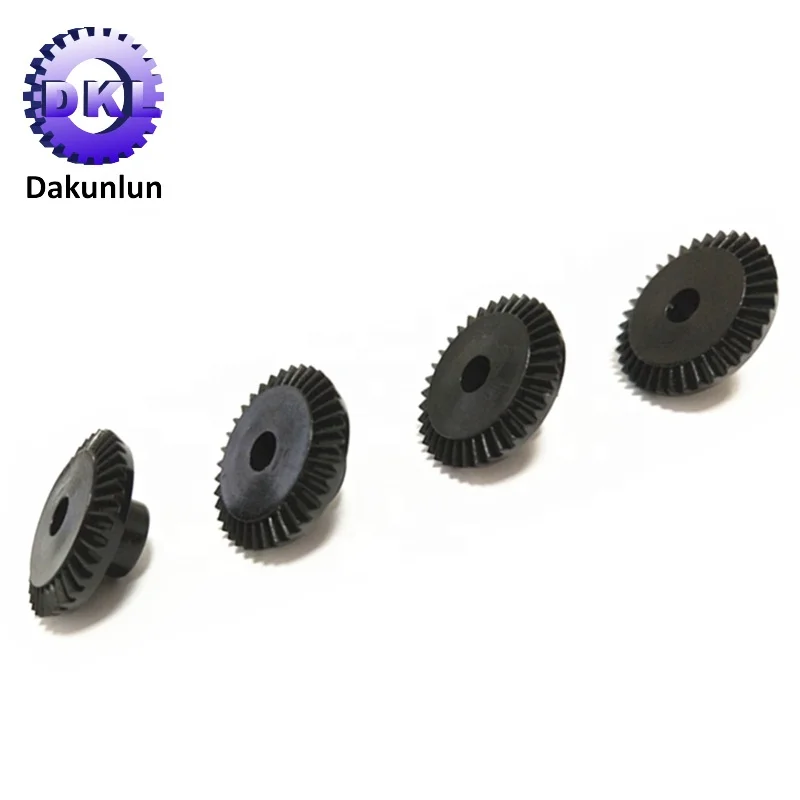 High Precision Black ABS Small Plastic Spiral Bevel Gear Pinion