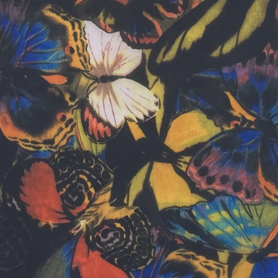 Высококачественный атласный шифоновый дизайн 100% из шелка тутового шелкопряда с принтом бабочки для шарфа одежды подушки маски для глаз полотенце