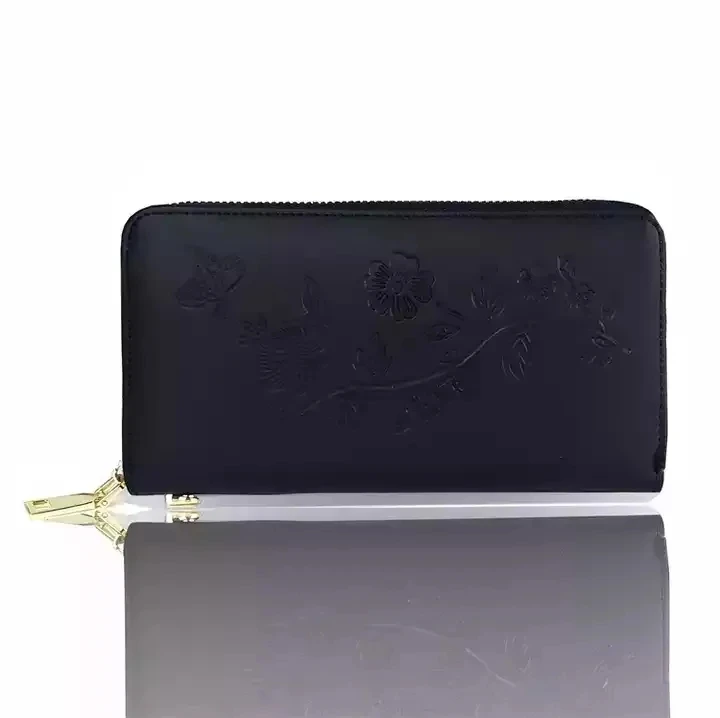 2024 Top Quality Fashion Handmade New Design Embroidery Flower Blank Sublimation Lady Long Wallet