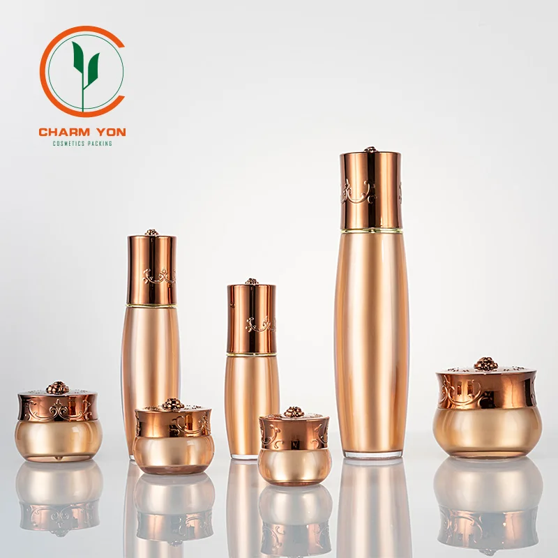 
10g Cream Jar, Gold Color Rose Cap Cosmetic Cream Jar Bottle,4x4.4x2.5CM Acrylic Plastic Cos Jar 