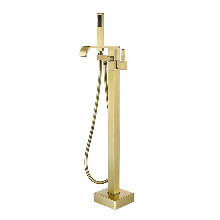 Faucet floor standing Bath tub  2021 Hot sale square floor type bathtub shower faucet Free standing