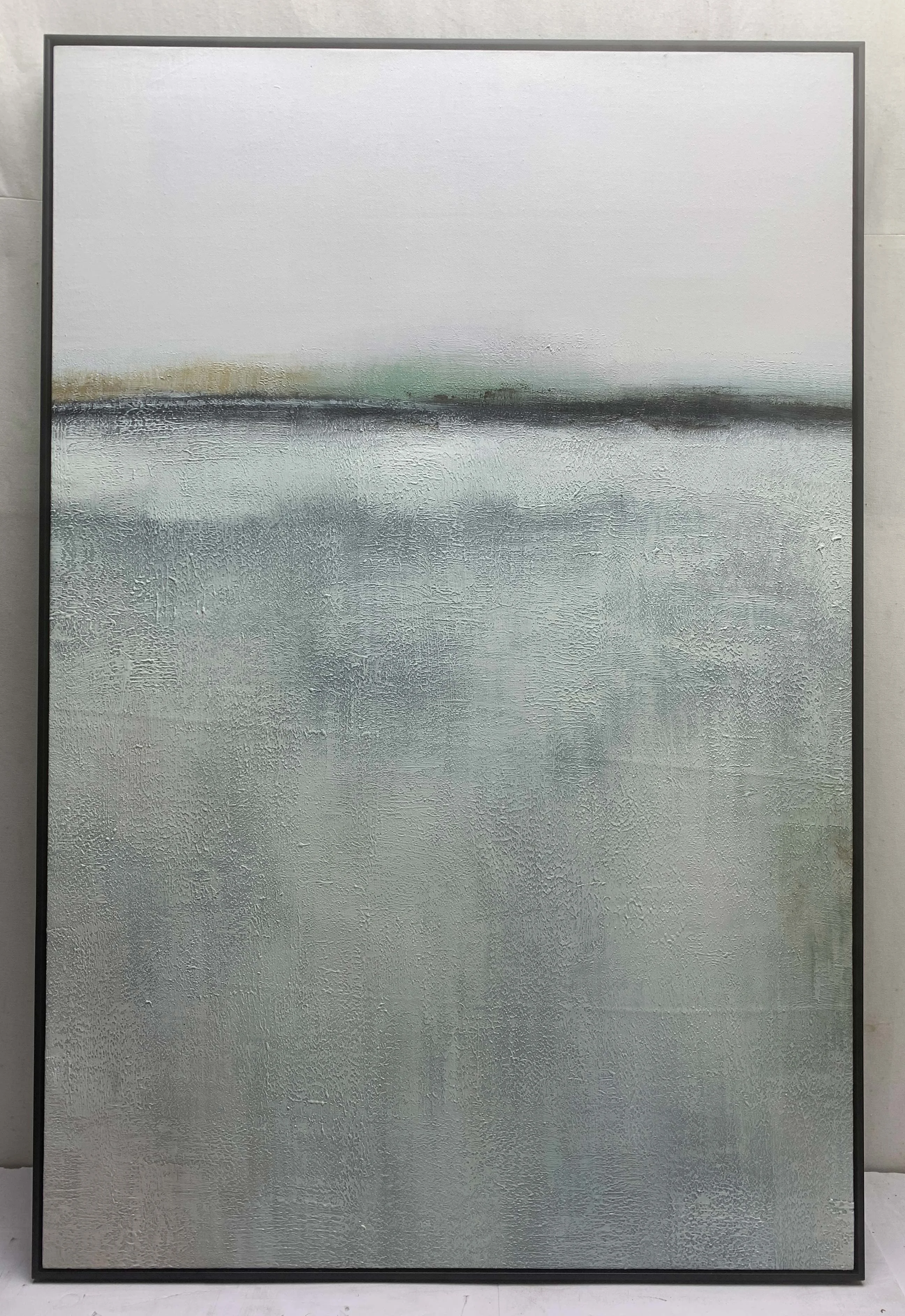 JZ Large Abstract Thick Texture Seascape Artwork Framed Handpainted 3D Canvas Wall Art Home Decor pop oil painting