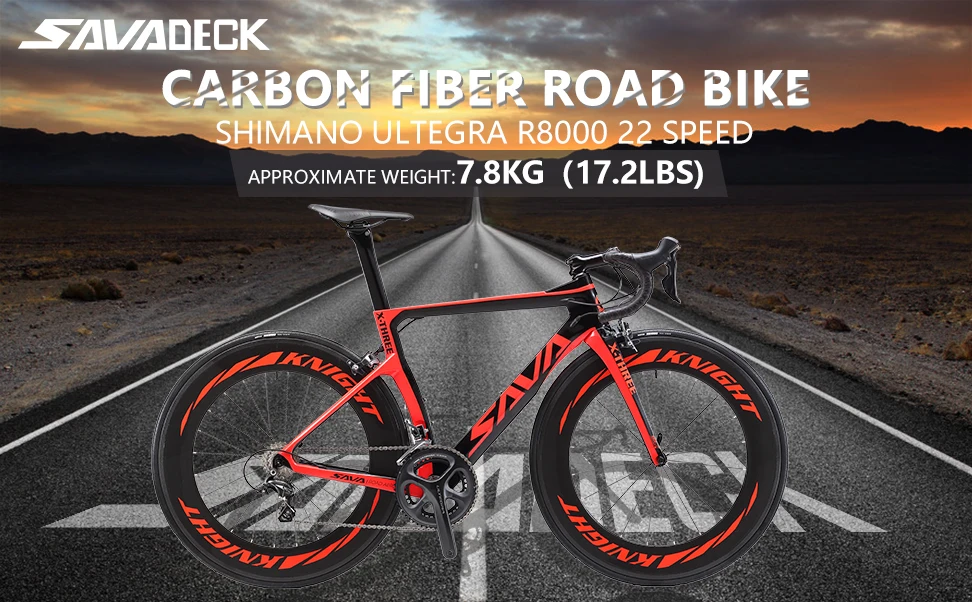 DOOR TO DOOR EU WAREHOUSE DELIVERY SAVA carbon fiber road bike 700C carbon fiber bike and SHIMANO Ultegra R8000 22 speed bike