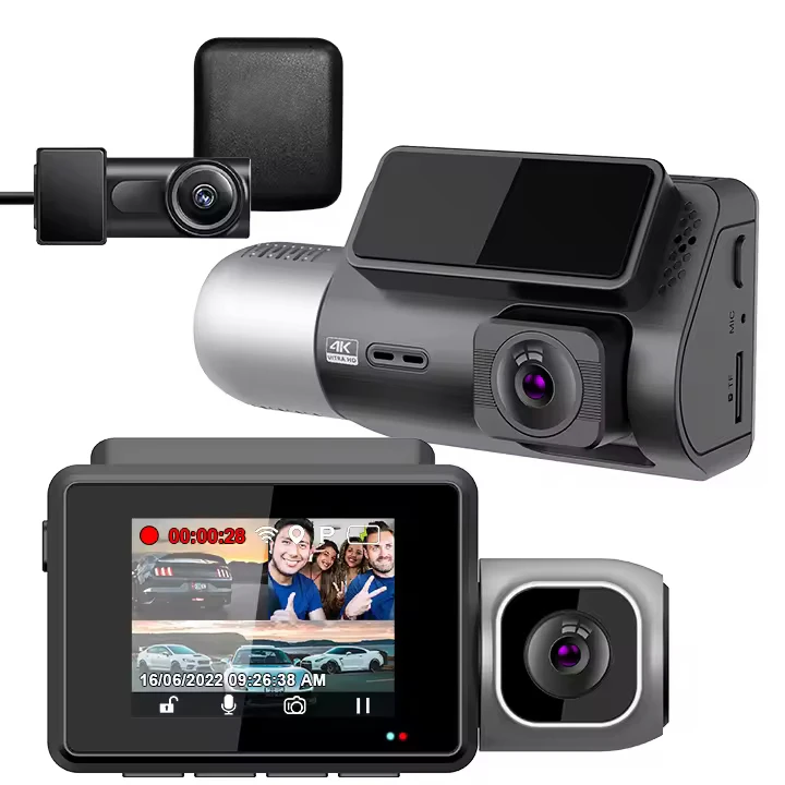 3 Lens HD 1080P Car Black Box WiFi Loop Recording Car DVR Camera 4K Tachograph Dashboard Camera Night Vision Dash Cam for Car