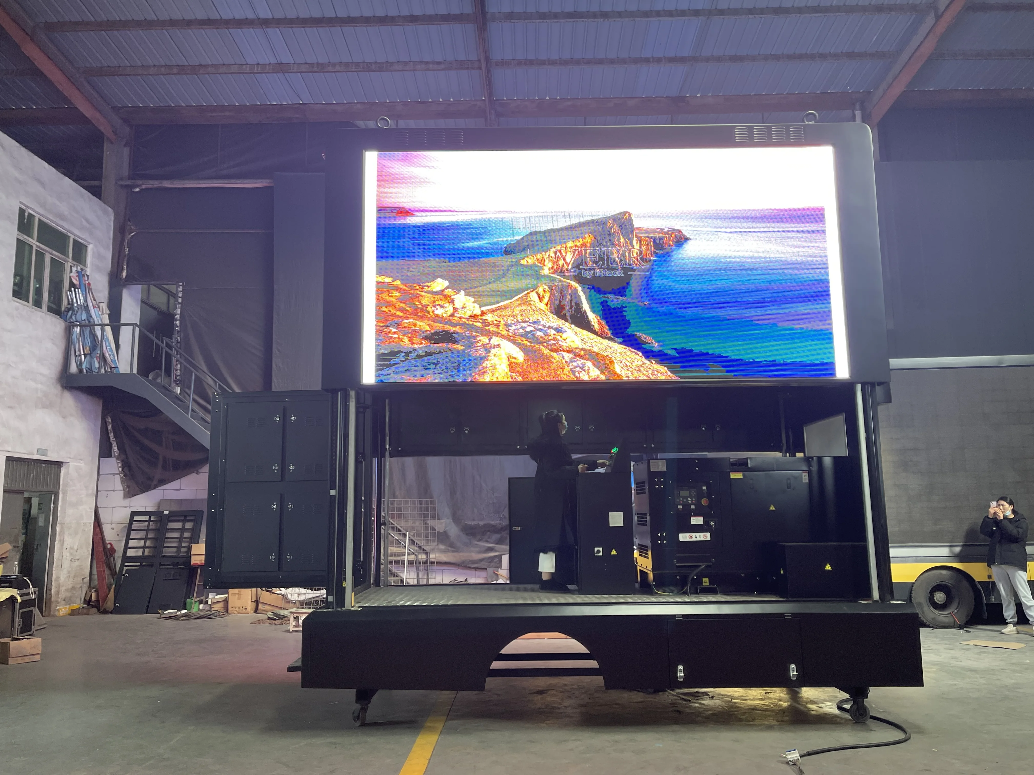full color outdoor digital 3 sided led moving billboard advertising truck mobile advertising display panel sign screen for sale