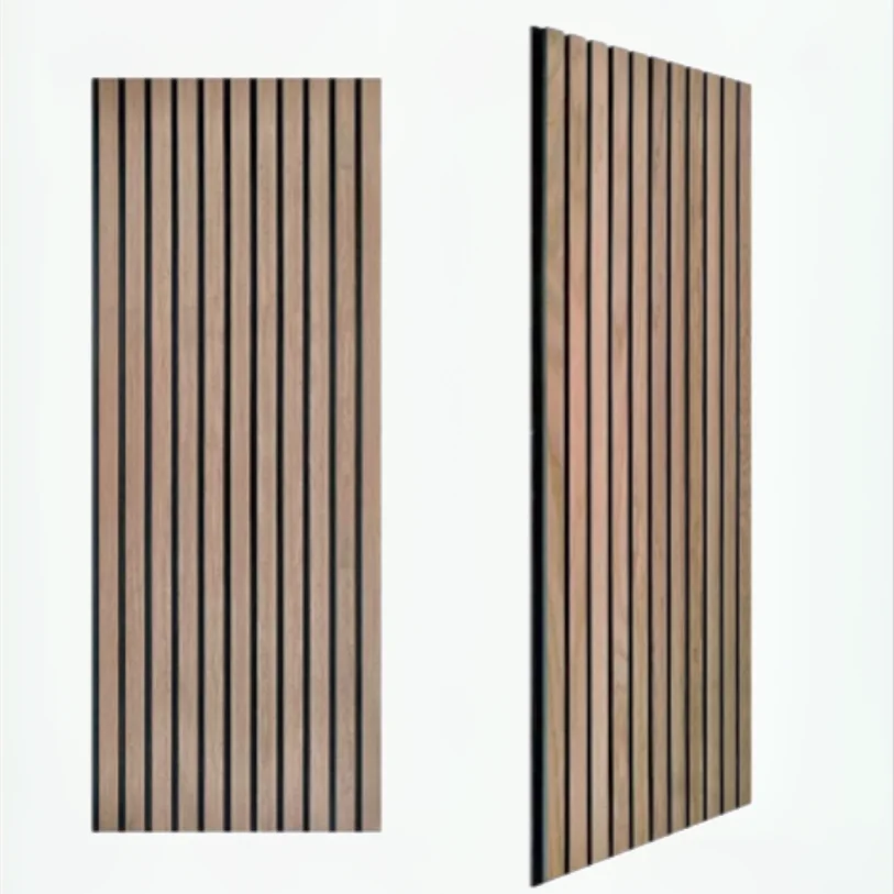 Factory Price Akupanel Mdf Natural Oak Wood Veneer Pet Felt Sound Insulation Soundproof Slat Wood Acoustic Panels for Ceiling