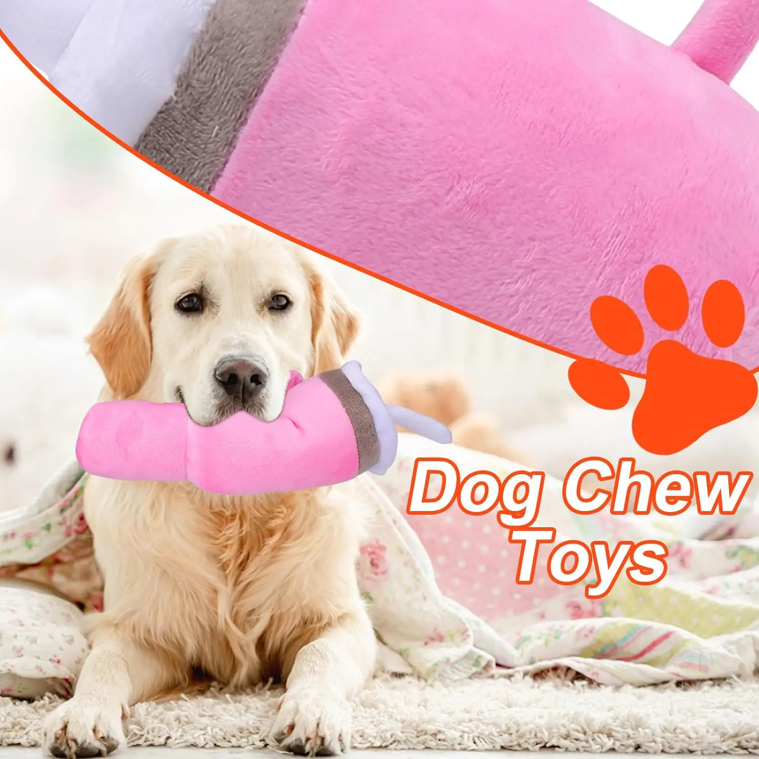 Cute Squeaky Dog Toys Cup Soft Tumbler Funny Dog Toys for Aggressive Chewers Safety Design Dog Toys Exercise and Accompany