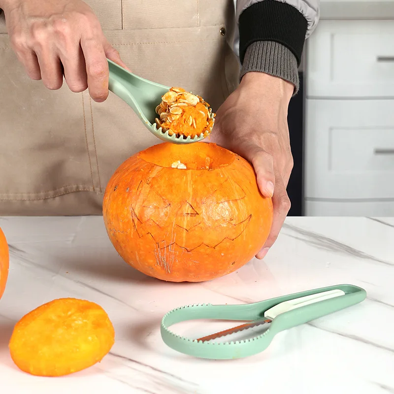 Halloween pumpkin carving tool three in one melon and fruit&vegetable separator fruit carving tools