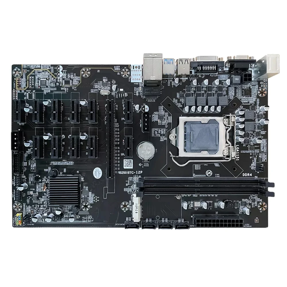 Wholesale New Version ATX 12GPU B250 LGA1151 Motherboard Supports DDR4 Memory with SSD M.2 PCIE 16X
