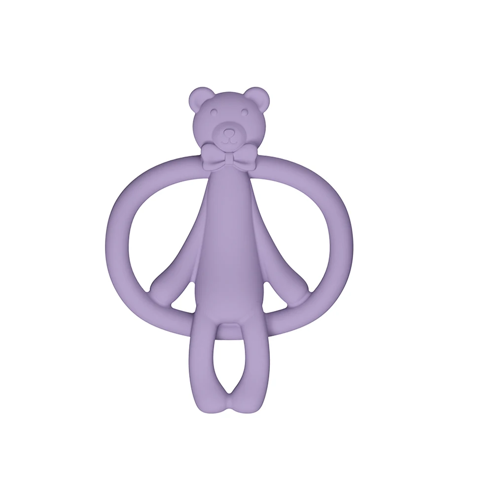 New Silicone Cute Animal Teether Baby Toy Teething Ring Food Grade Cartoon Bear Shaped Baby Teethers