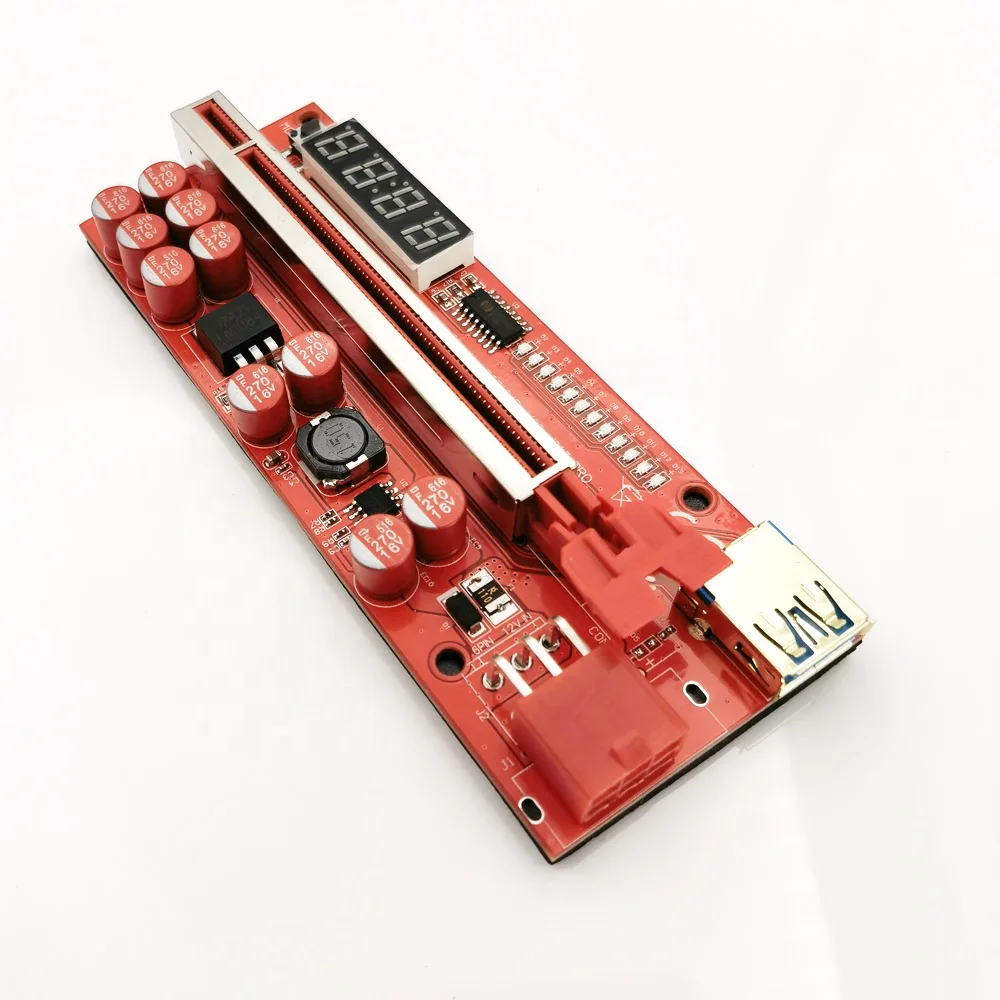 2022 Новый PCIE RISER VB 013 pro V013opcie 1X до 16X графический процессор, карта расширения с индикатором температуры, расширитель светодиодов, PCI Express Adapter