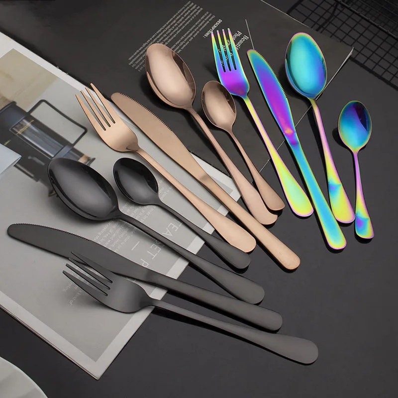 Luxury Amazon Hot Flatware Dinner Sets Gold Mirror Polishing Dinnerware Set Cutlery Set for Wedding