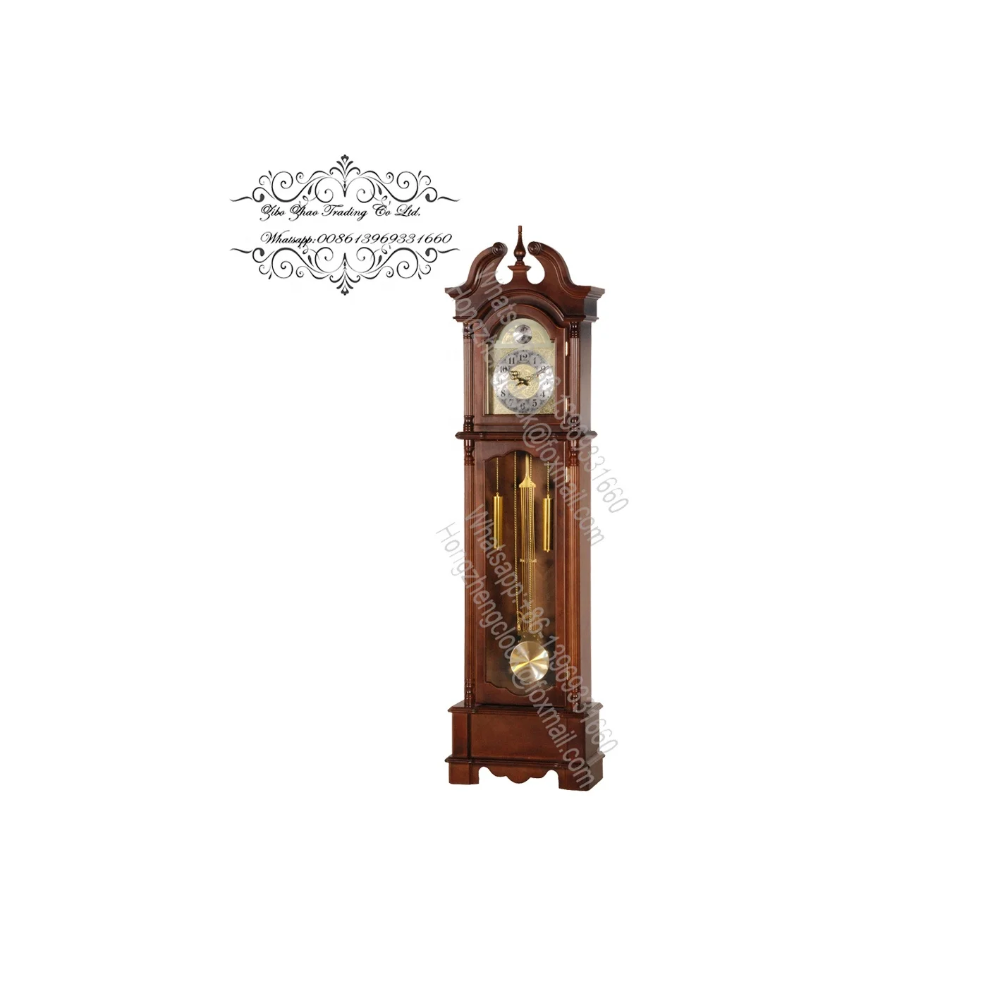 Pendulum  Quartz or 31 Days Wind up mechanical movement Princeton 77.25' H Solid Wood Grandfather Clock