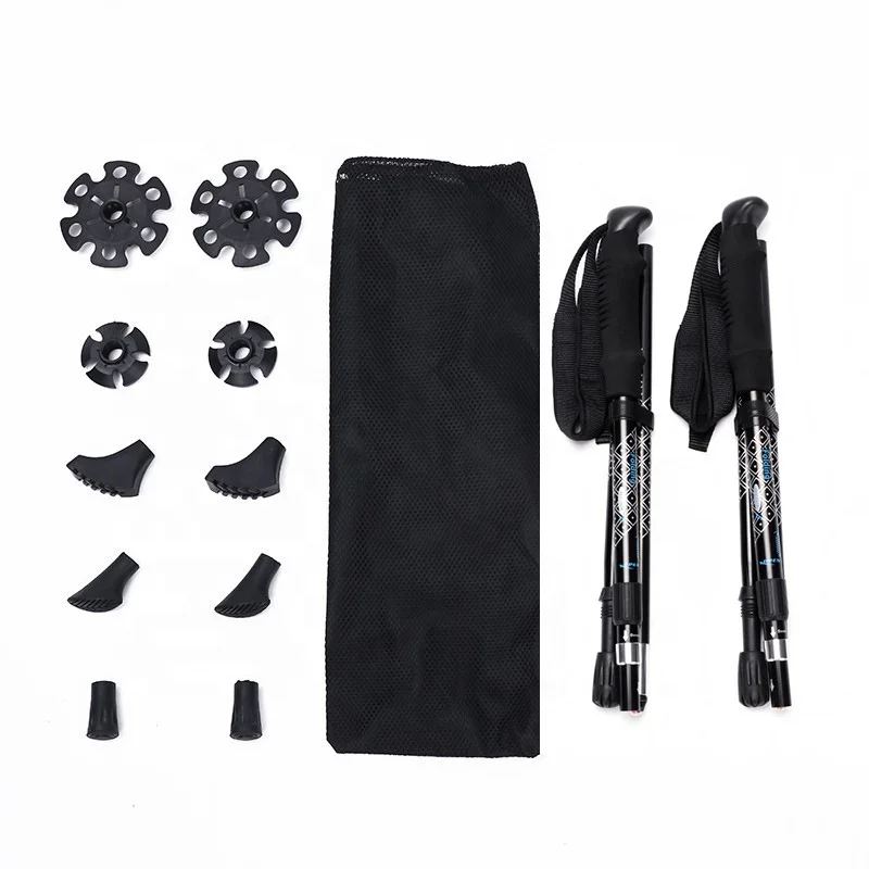 Многофункциональные наружные регулируемые алюминиевые складные противоскользящие Трекинговые походные палки для ходьбы