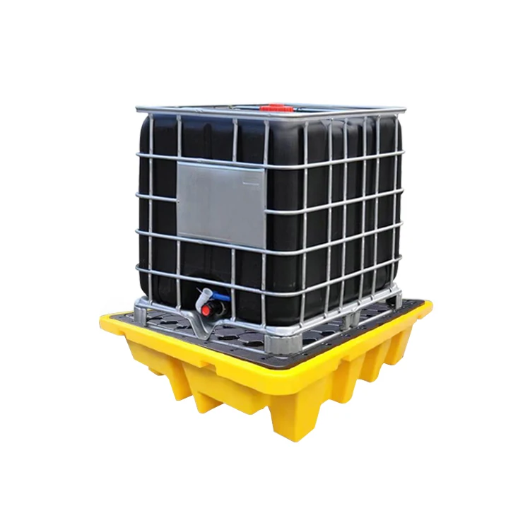 Midwell Large Capacity Good quality Spill drum containment pallet IBC Plastic sump Anti leak pallet 1100L