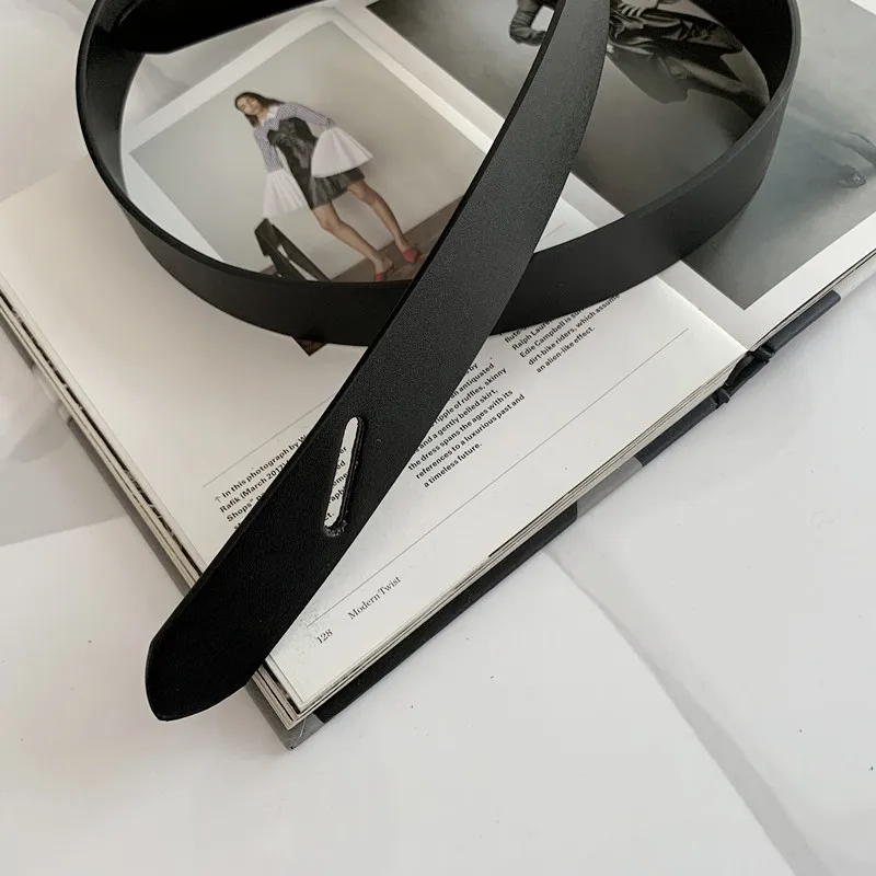 Fashion Belts For Women PU Leather Black Knotted Strap Wild Long Belts Dress Coat Accessories Lady Waistband