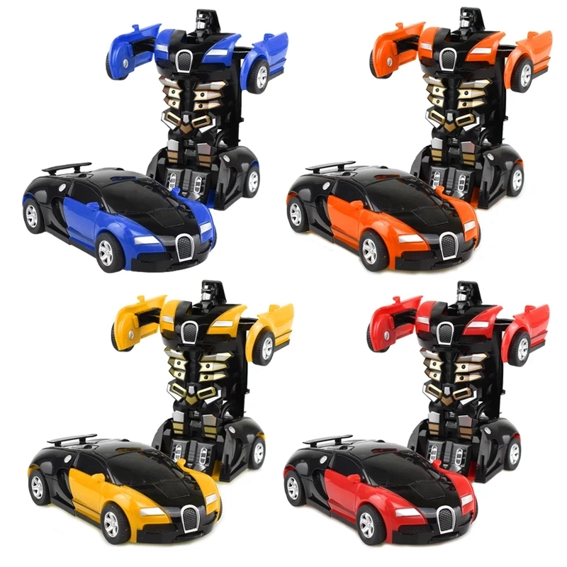 New One-key Deformation Car Toys Automatic Transform Robot Plastic Model Funny Diecasts Toy Boys Amazing Gifts
