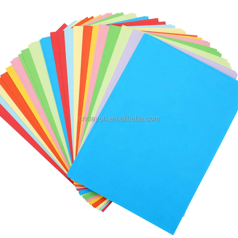 Factory price 100 Sheets A4 Size Assorted Colors Construction Paper Coloring Paper for Crafts