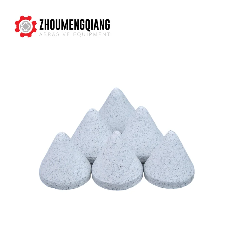 2024 New Side Cut Triangular Polishing Ceramic Media Metal Finishing Rough Polishing Angle Cut Media Stone
