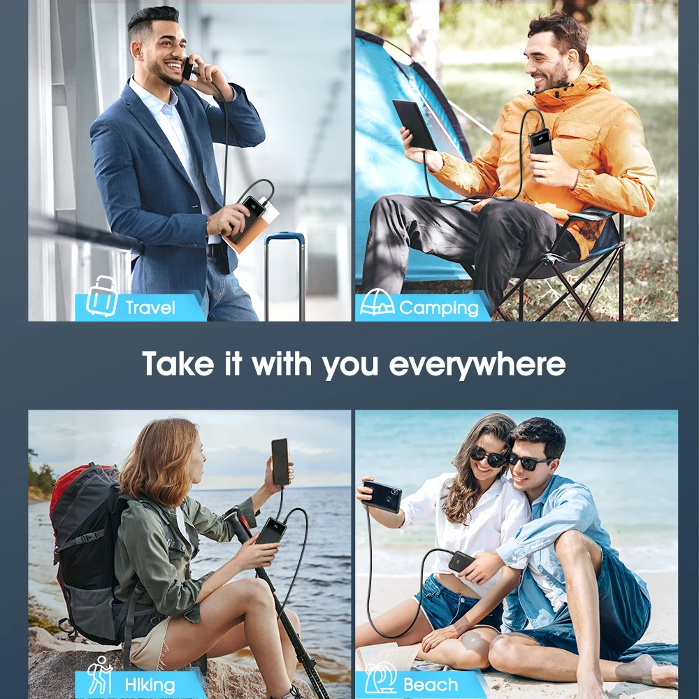 Customized Wholesale Slim USB C 10000mAh Power Banks Fast Charging Portable Charger Power Bank 10000mAh