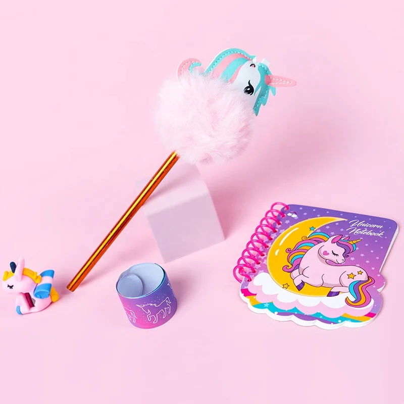 OEM Service Kids School Gift Stationery Set Unicorn Cute Kawaii Diary Notebook Set for girlsgift