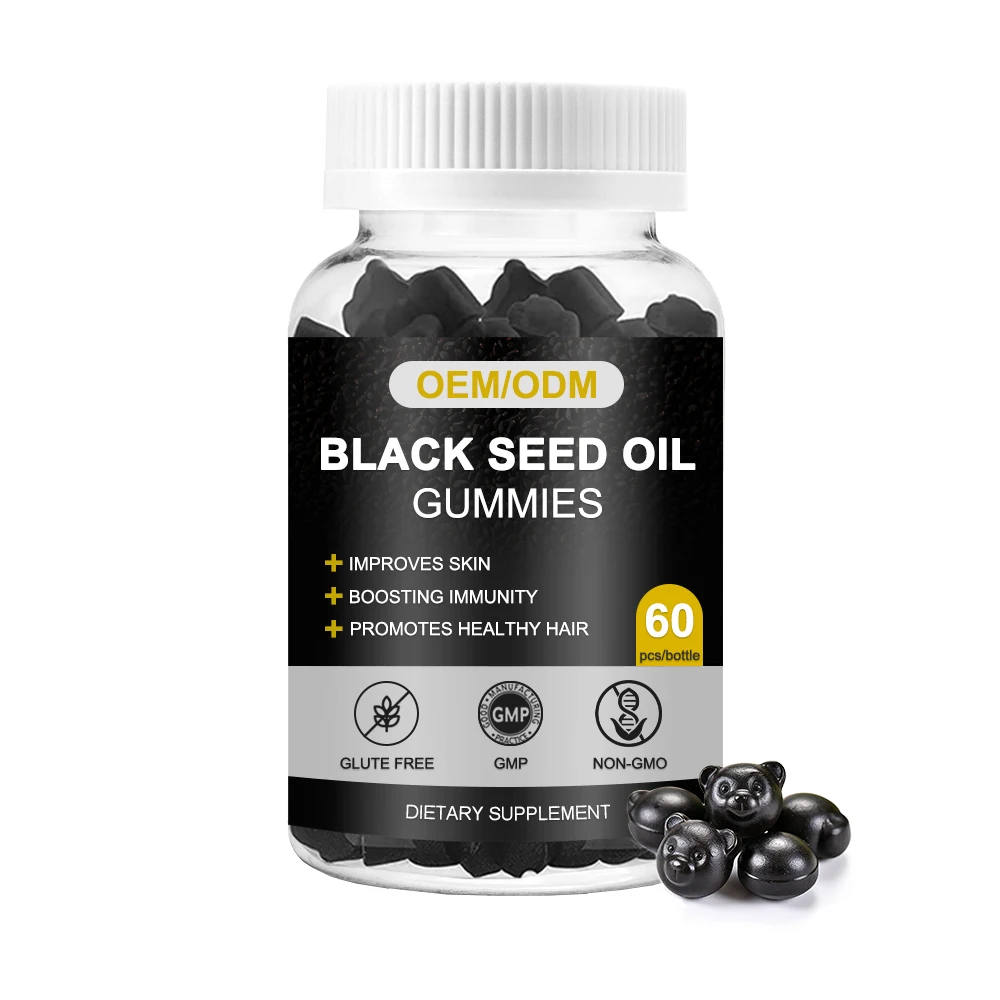 OEM/ODM/OBM Black Seed Oil Gummies Halal Hair Growth Black Seed Oil Gummies Oem