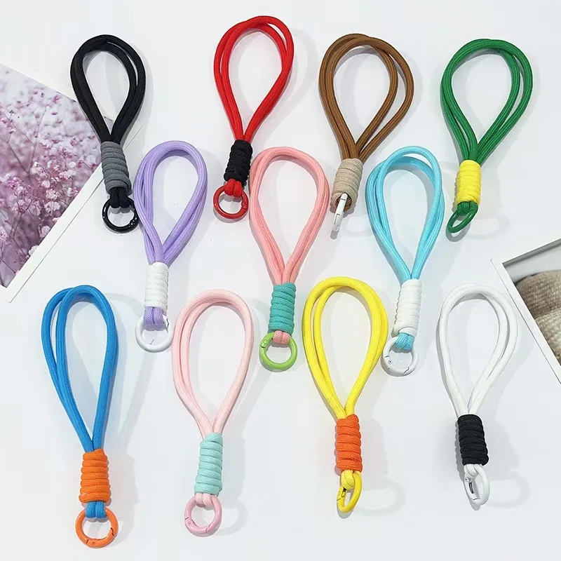 2024 New Style Phone Lanyard Hang Rope Car Key Ring Ornaments Simple Short Handmade Woven Rope Key chain