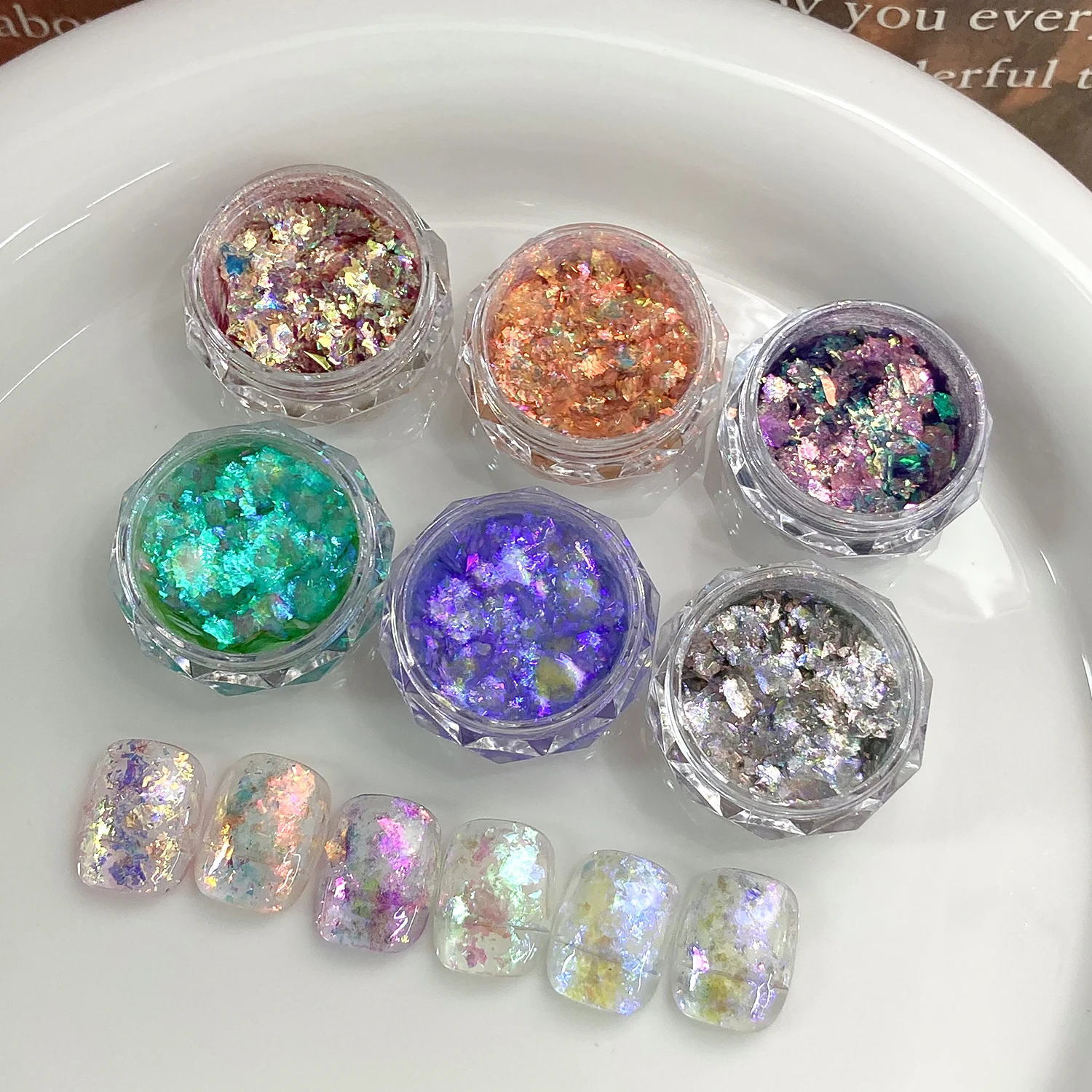 Nail glitter Fantasy Cloud Brocade Opal Polarized Nail Beauty Delicate Sparkling Pink Ice Crystal Aurora Nail Decoration