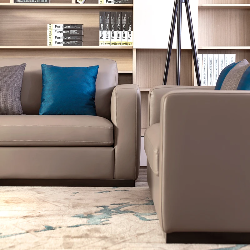 2021 factory direct customized living room Genuine Leather 2 seat sofas manufacturers