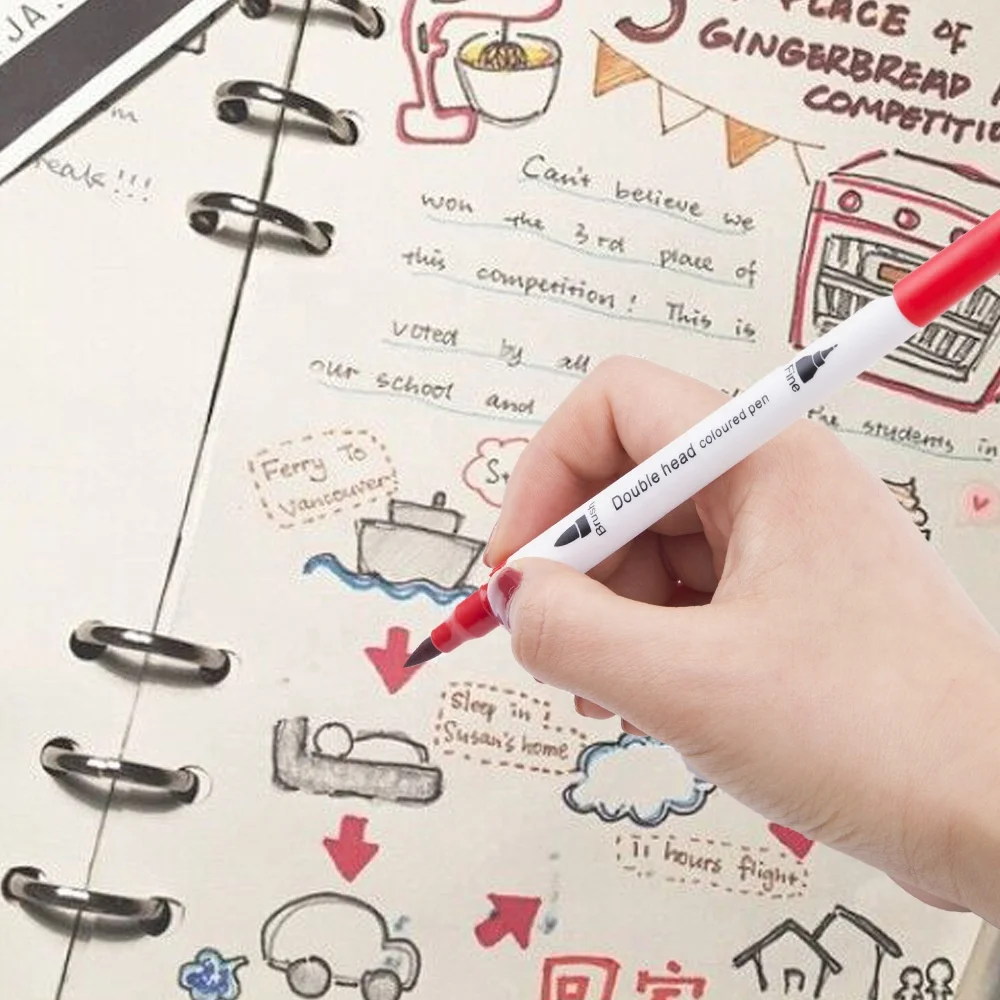 Handle Aquarelle Dual Tip Brush & Fine Pen Set Water Color Brush Pen