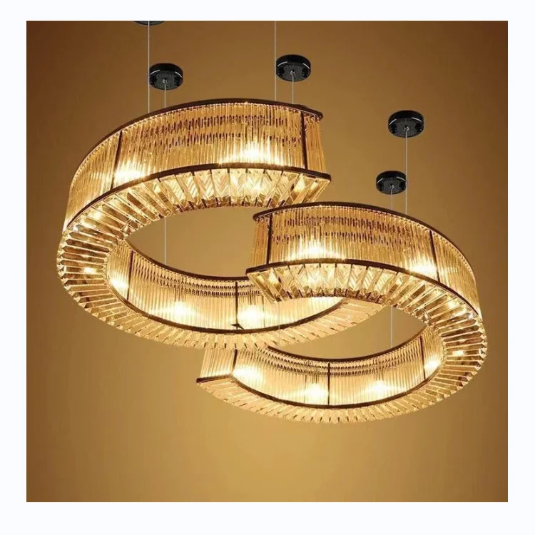 Custom engineering large combination type C crystal ceiling chandelier  pendent light for banquet hall hotel lobby club