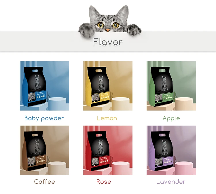 Best clean premium clumping factory suppliers wholesale colorful bentonite cat litter sand with scent