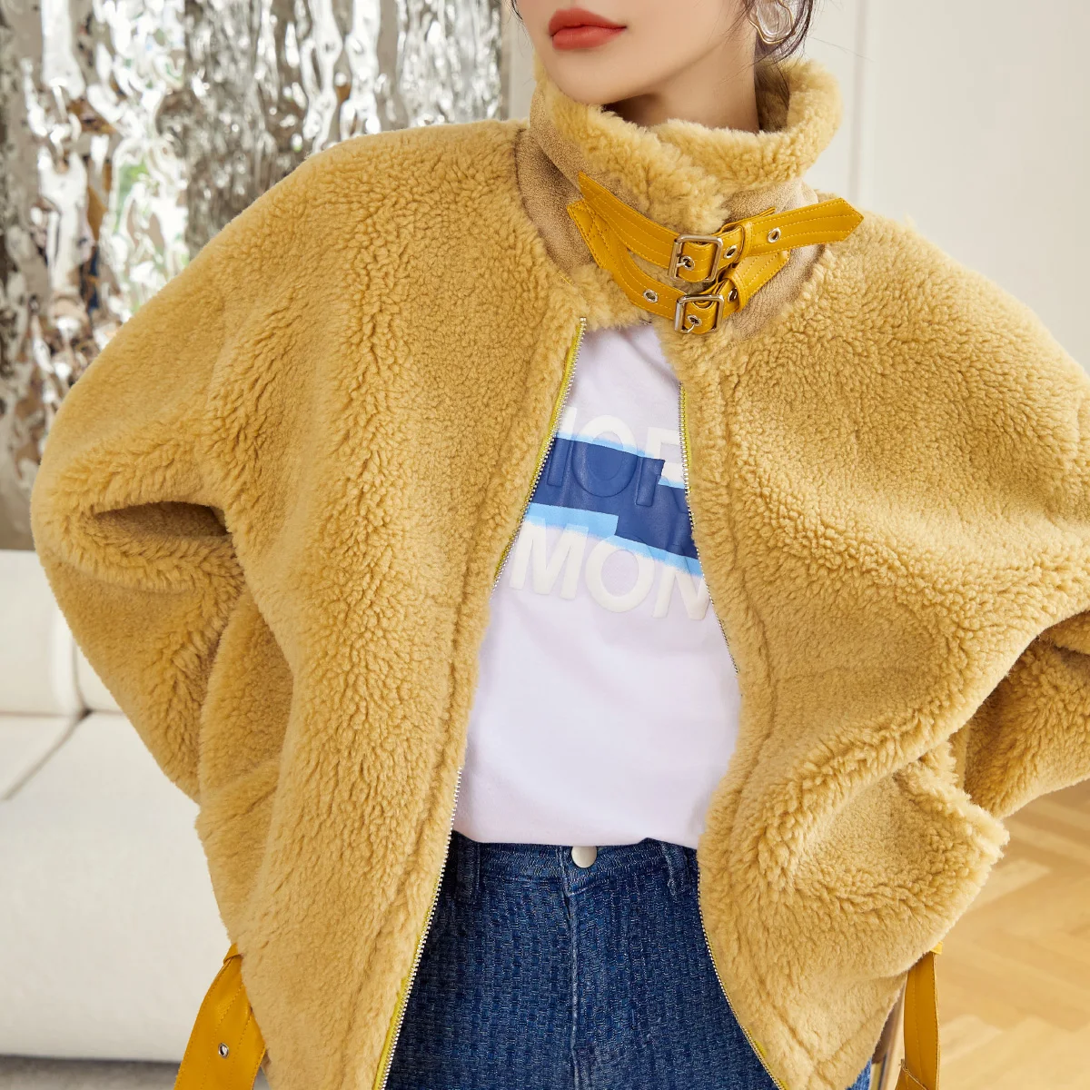 Winter Faux Fur Lamb Women Coat Outwear Coats For Men Winter Brand