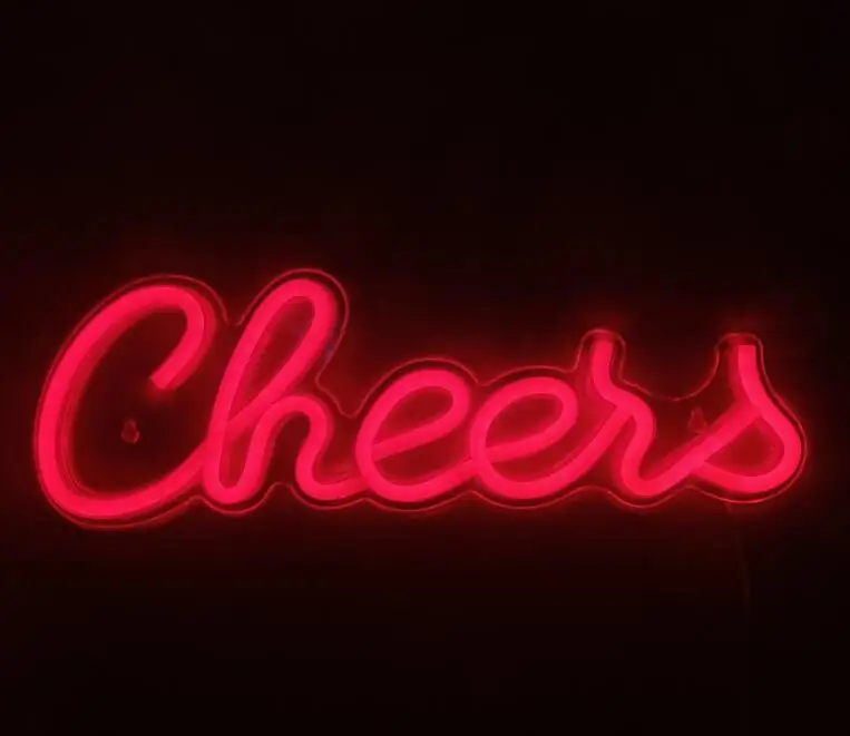 Неоновая вывеска Usb с надписью «Cheers» белая светодиодная неоновая световая для настенного декора подвеска спальни игровой комнаты клуба свадьбы