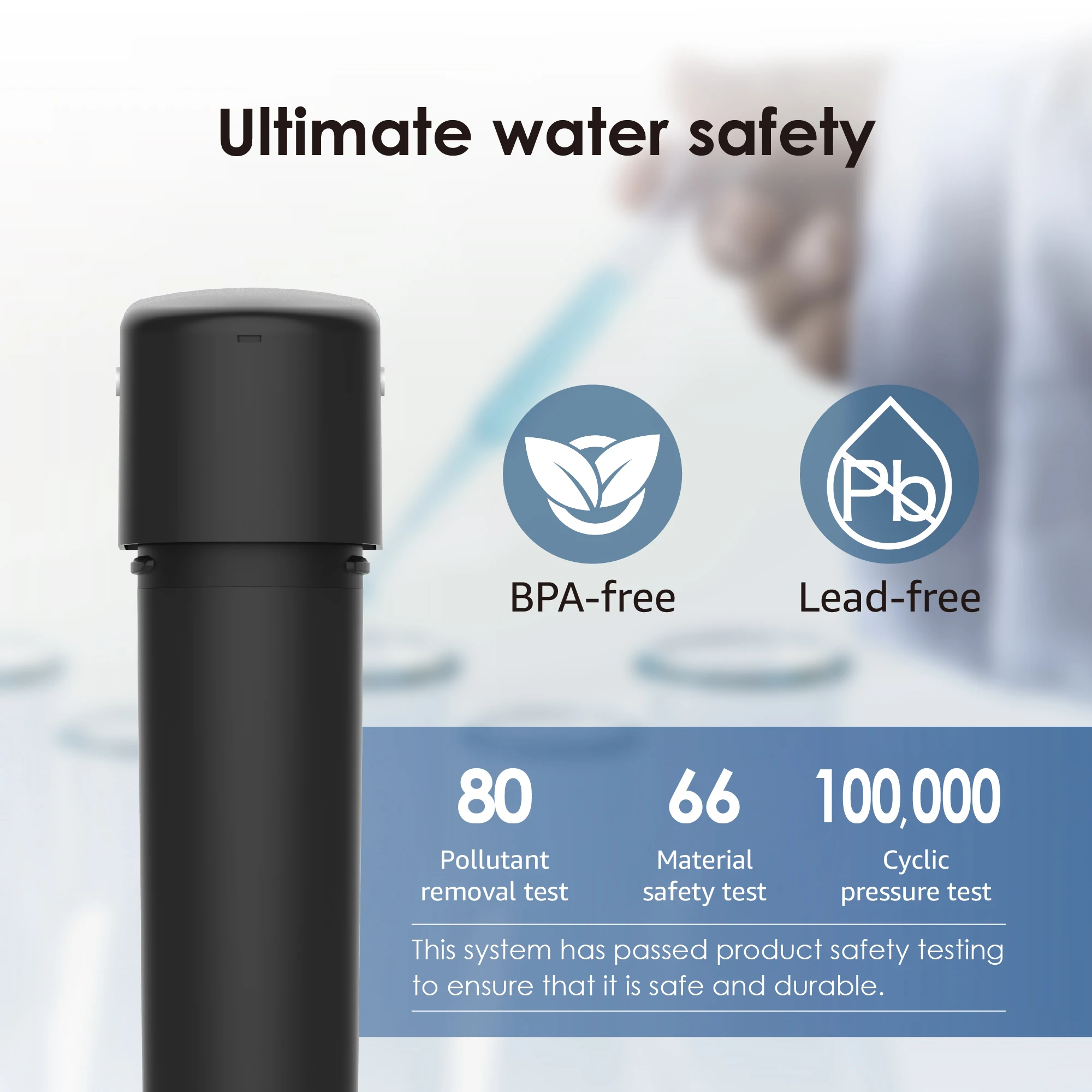 Undersink Ultrafiltration Water Filter System With Dedicated Faucet